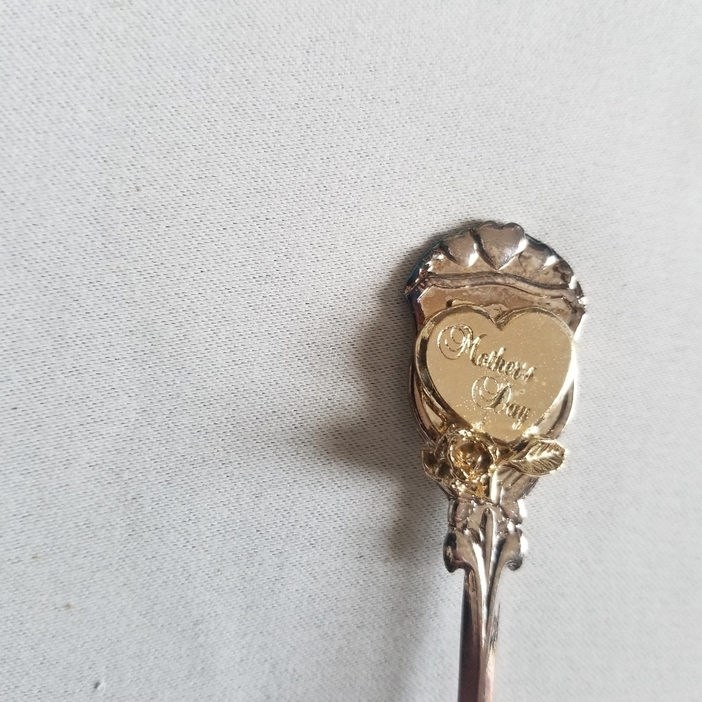 Candis Silverplated Mother's Day Vintage Collectible Spoon with Heart and Rose - Picture 2 of 6